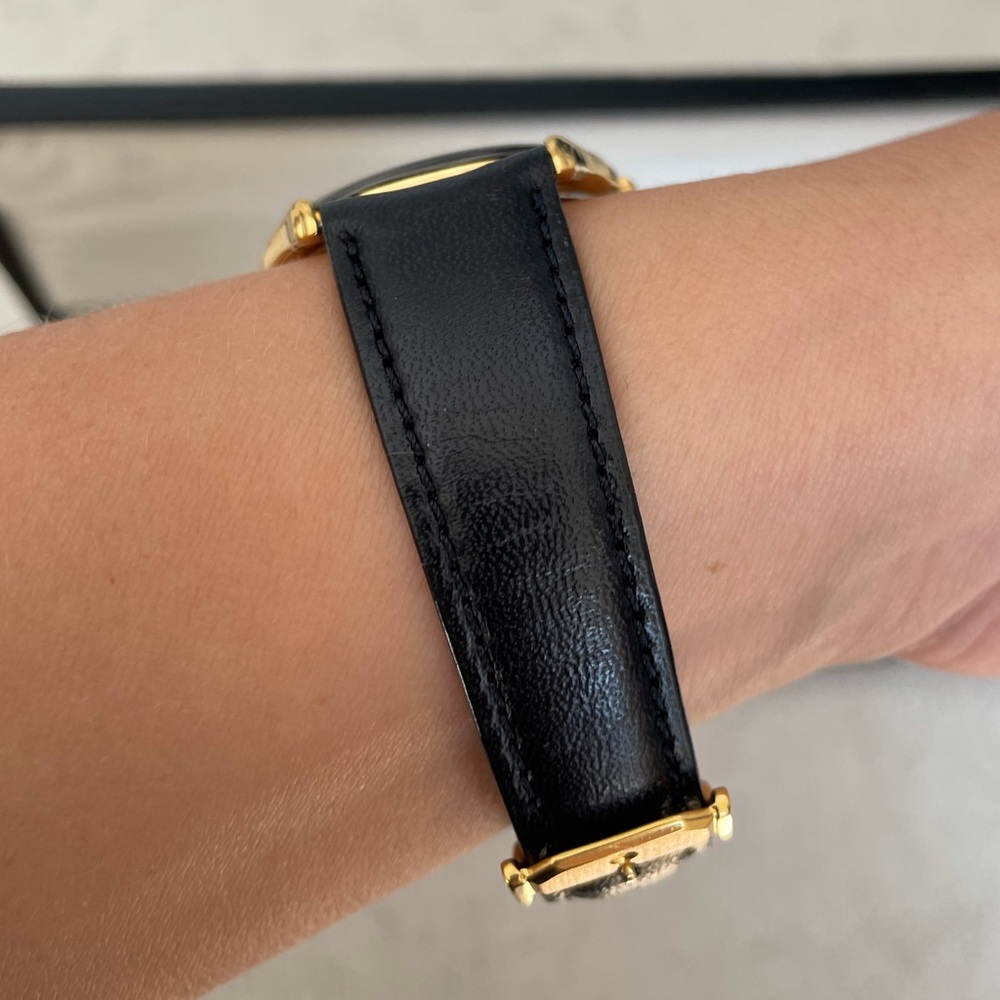 MOVADO The Museum Watch black leather & gold accents excellent condition! - Picture 6 of 10